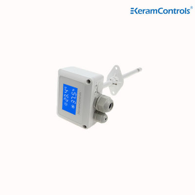 Transmisor 4-20mA de la temperatura y de la humedad de conducto de la exhibición del LCD